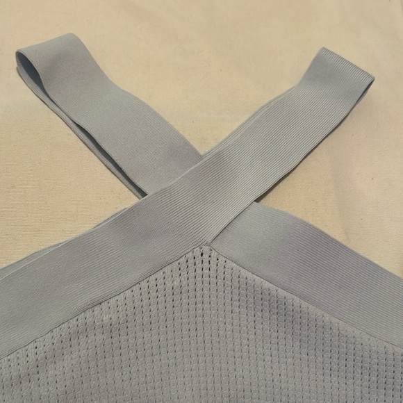 Babaton light blue crisscross knit top size large crop top - Picture 6 of 6